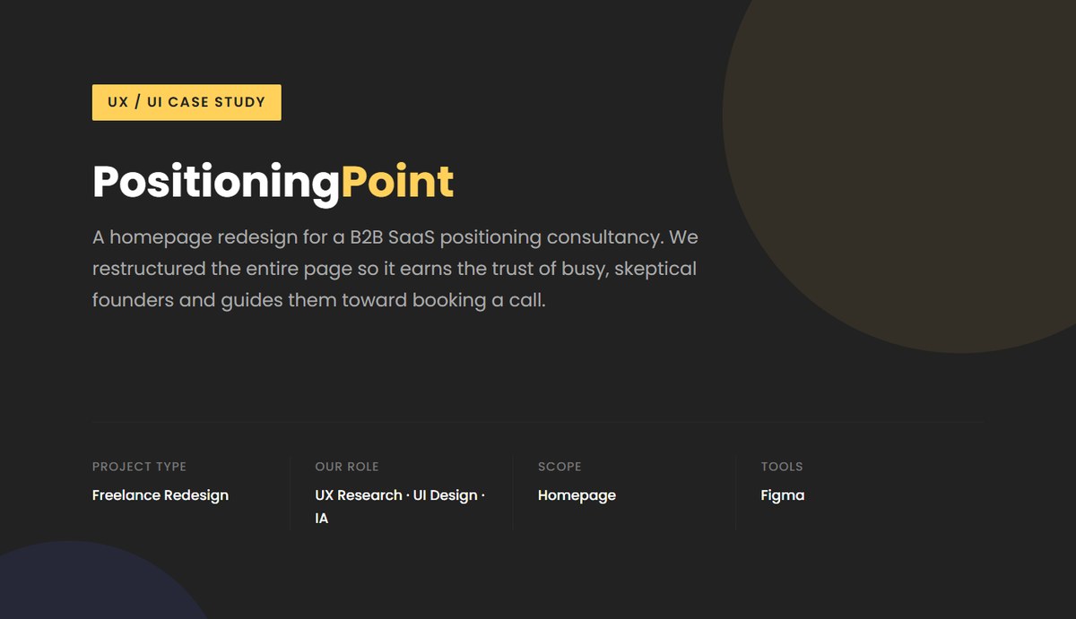 PositioningPoint — B2B SaaS Homepage Redesign